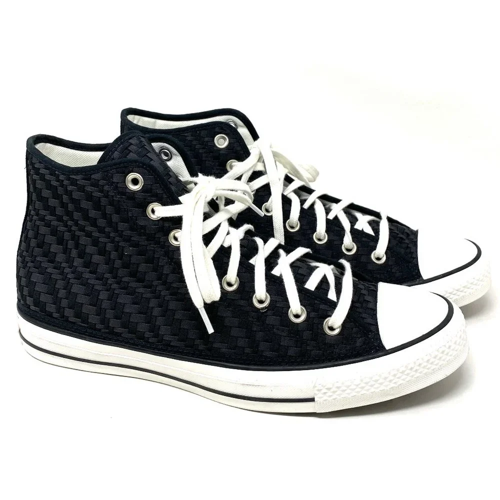 Converse Men's Size 171074C CTAS Woven Canvas Black High Top Cushioned Sneakers - Picture 2 of 9